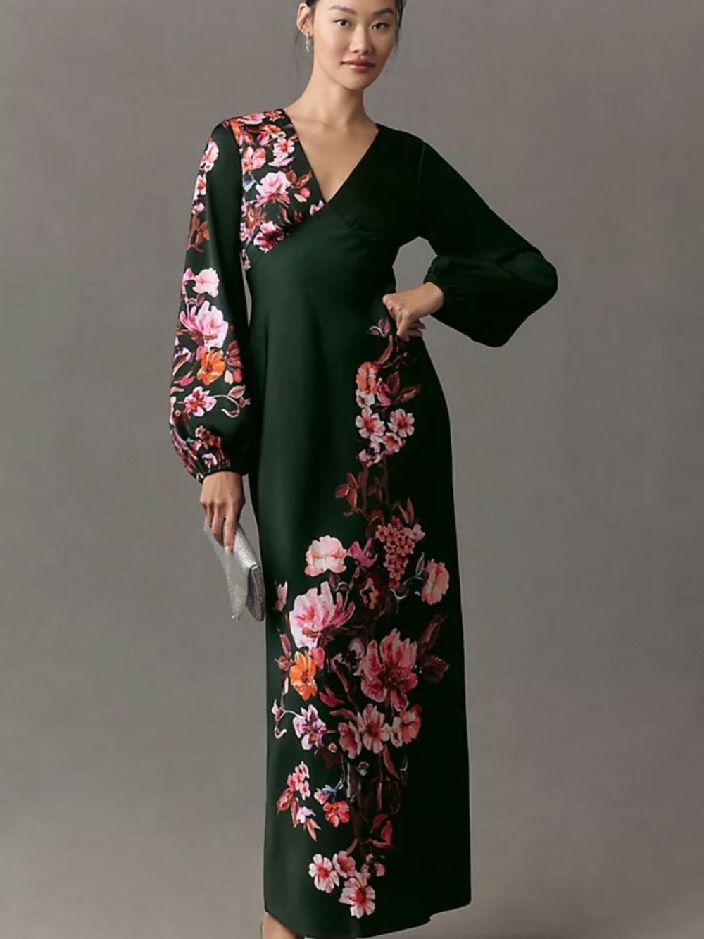 BHLDN  Floral Long-Sleeve Maxi Dress